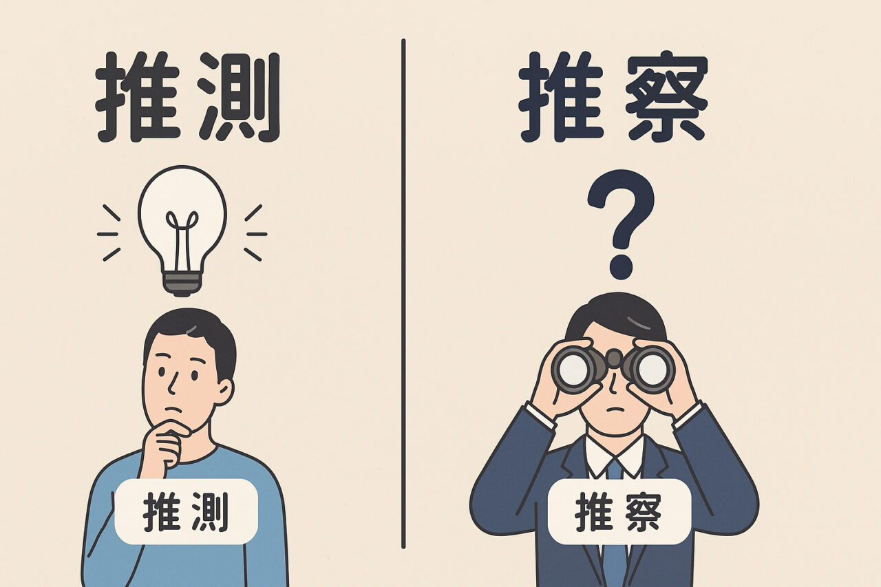 推量 推察 違い | 推測と推察と推定の違い | 推察とは?意味や使い方をわかりやすく解説|正しい理解と例文付き – JHIGX